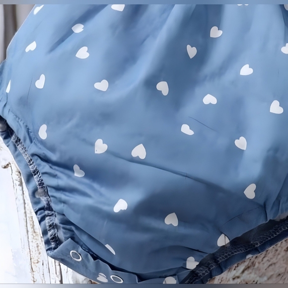 Bundle Bubble Heart Short Sleeve Romper and Boho Beige Romper - Picture 7 of 10